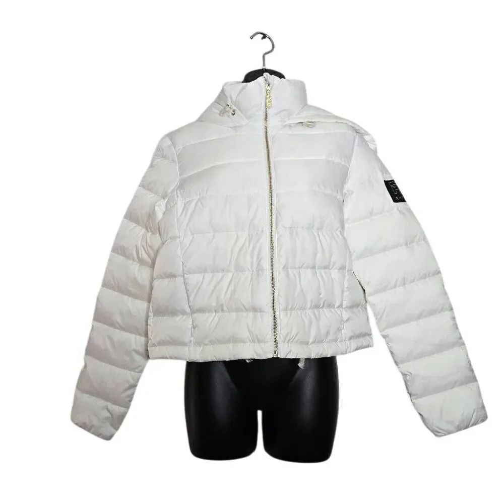 P E. Nation Puffer Size Small Puff Coat Jacket Hood White Warm